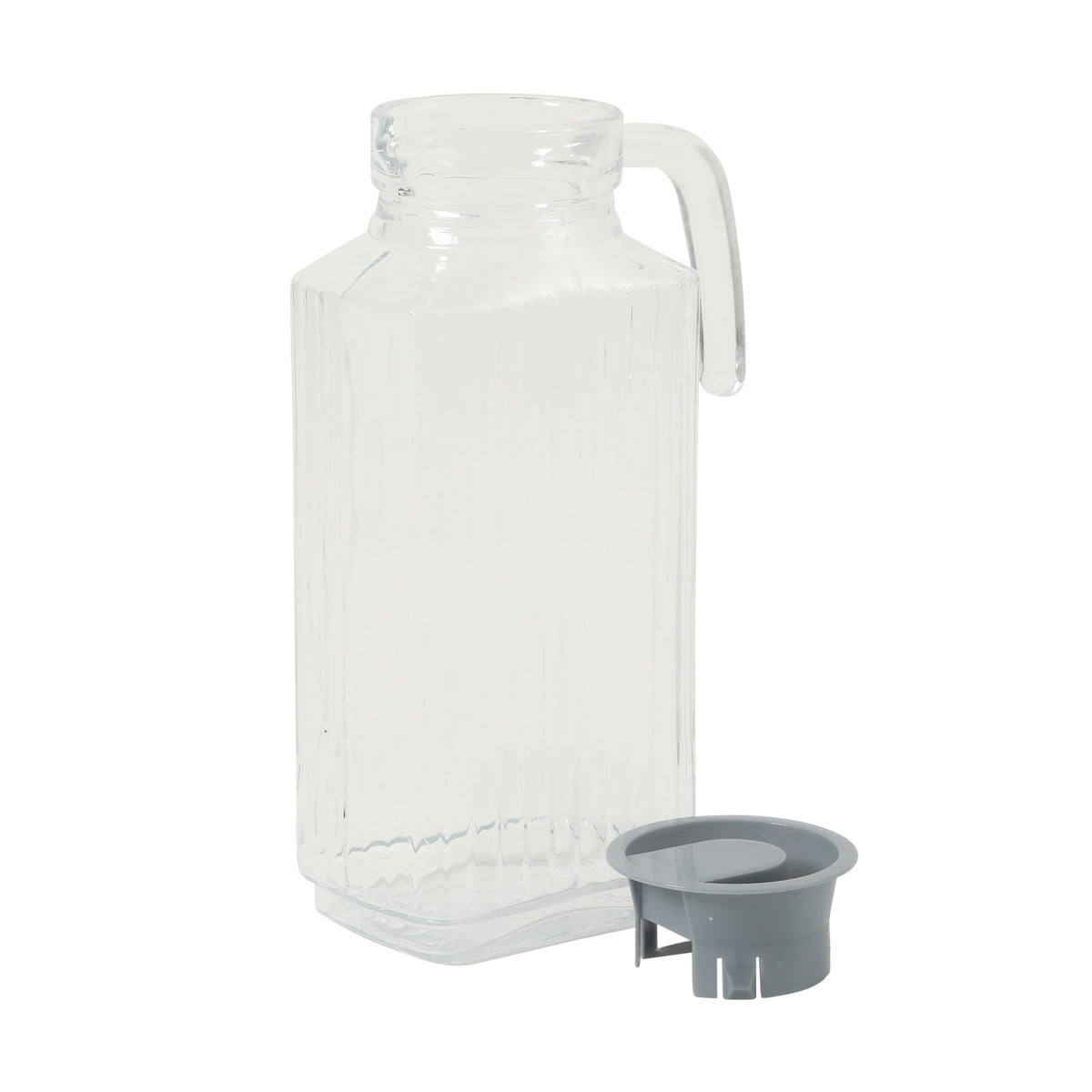 Gibson Home Raintree Glass Pitcher, 61 oz (1.8L) – Clear Water & Juice Pitcher with Lid and Easy-Pour Handle, Soda Lime Glass