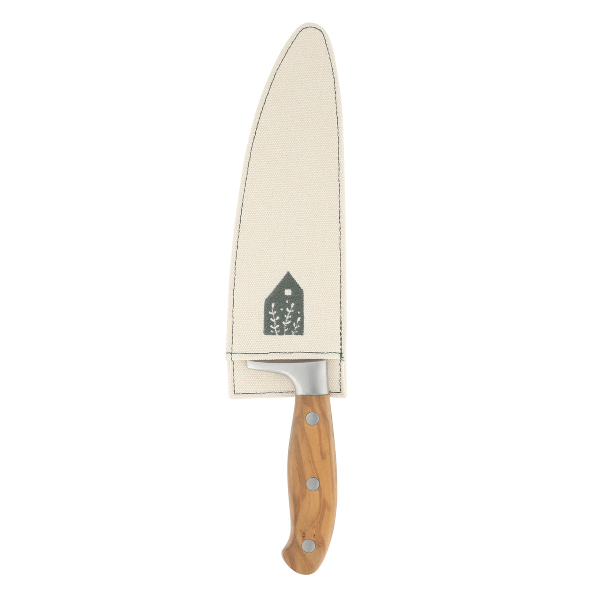 Bloomhouse 8 Inch German Steel Chef's Knife w/ Olive Wood Forged Handle