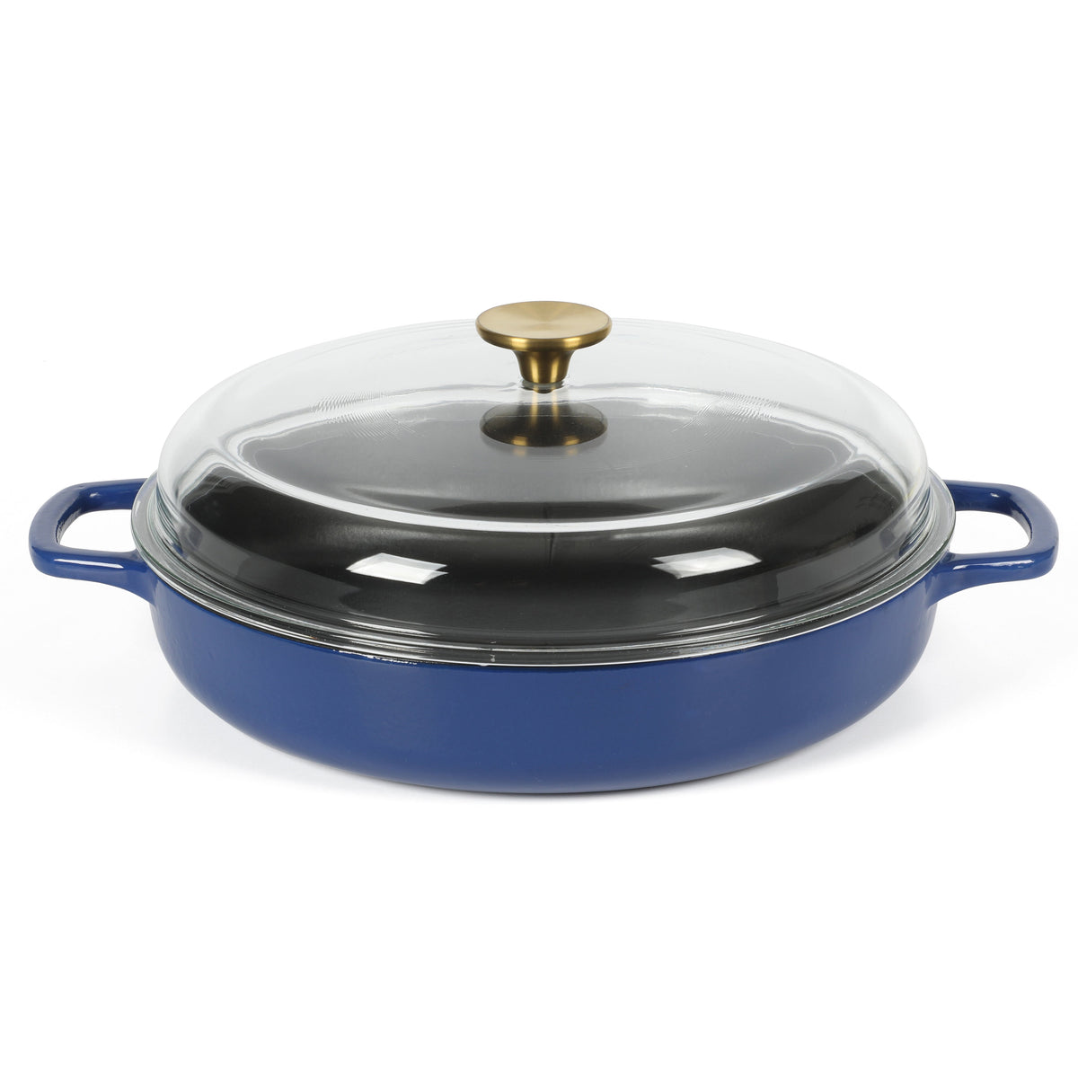 Sur La Table Kitchen Essentials 3.75-Quart Enameled Cast Iron All-In-One Multi-Purpose Non-Toxic Nonstick Braiser Pan w/ Borosilicate Glass Lid