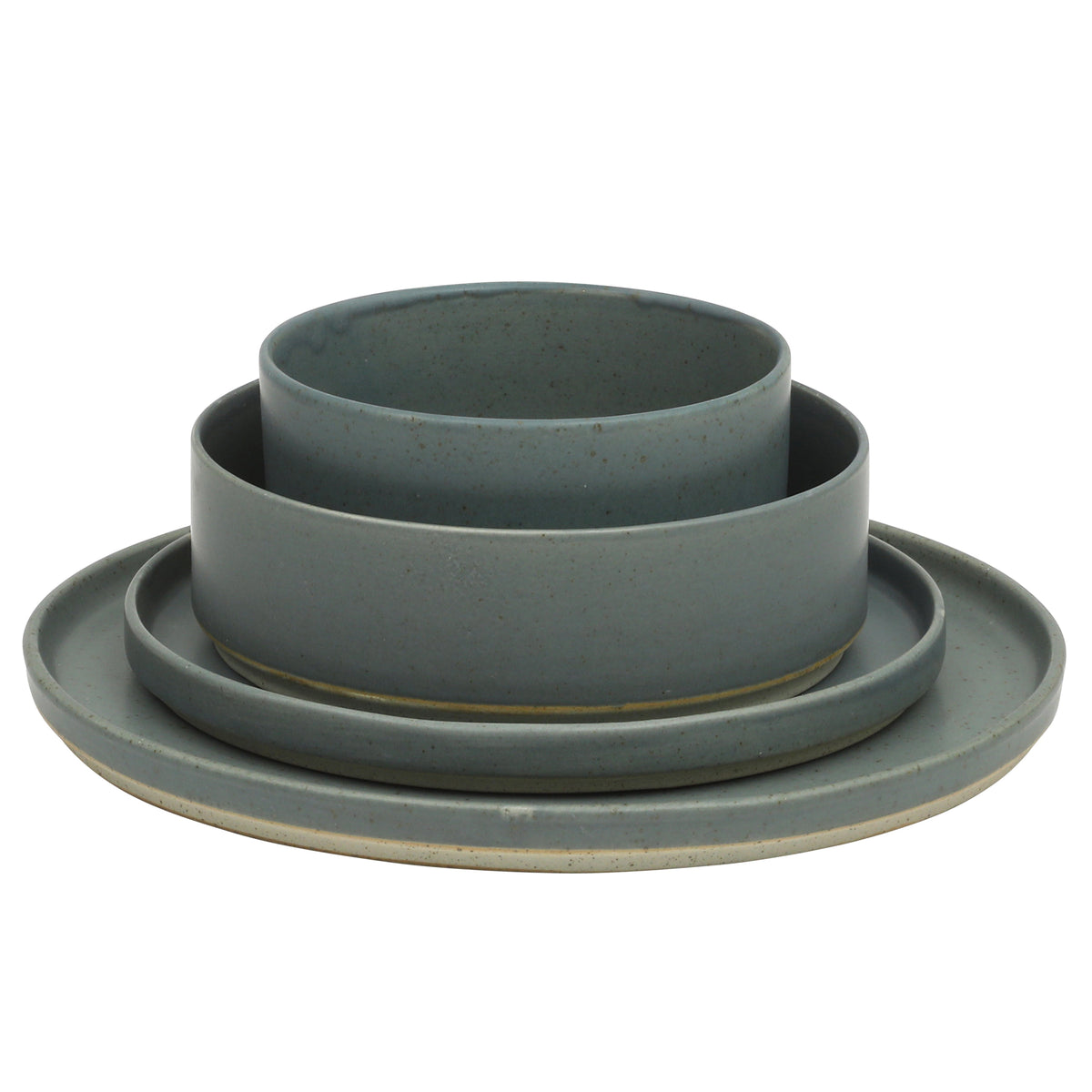 Gibson Elite Tatum Premium Porcelain Matte Reactive Glaze 16 Piece (Service for 4) Plates and Bowls Stackable Dishes Ceramic Dinnerware Set