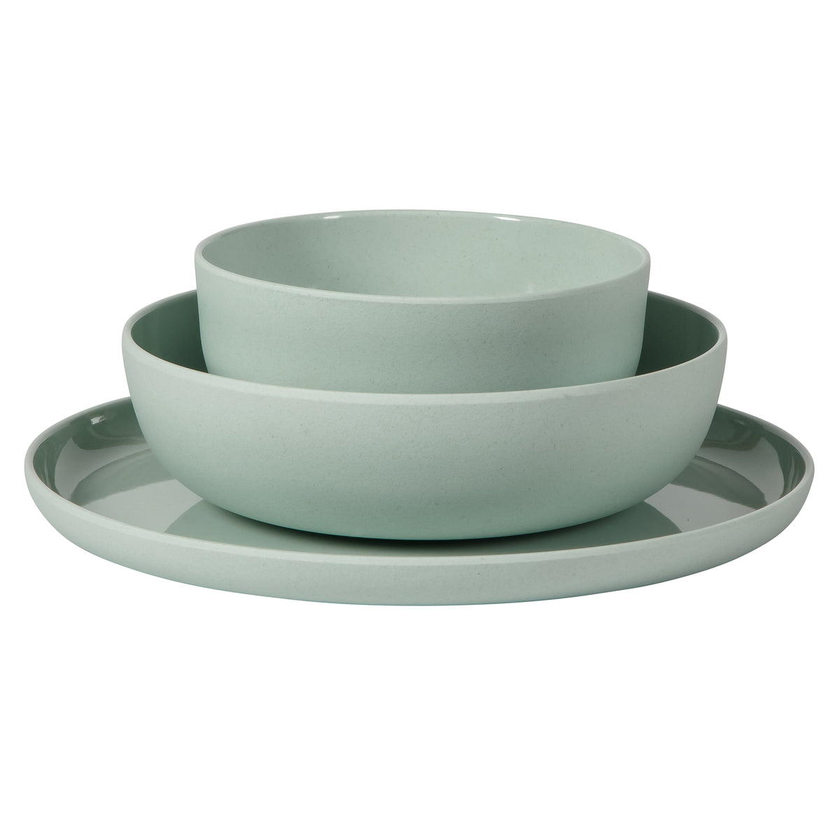 Gibson Home Candy Skies 12 Piece Unbreakable Wheat Straw Melamine Plates and Bowls Dinnerware Set - Outdoor, Camping, & Everyday Use - Matte Exterior/Shiny Interior