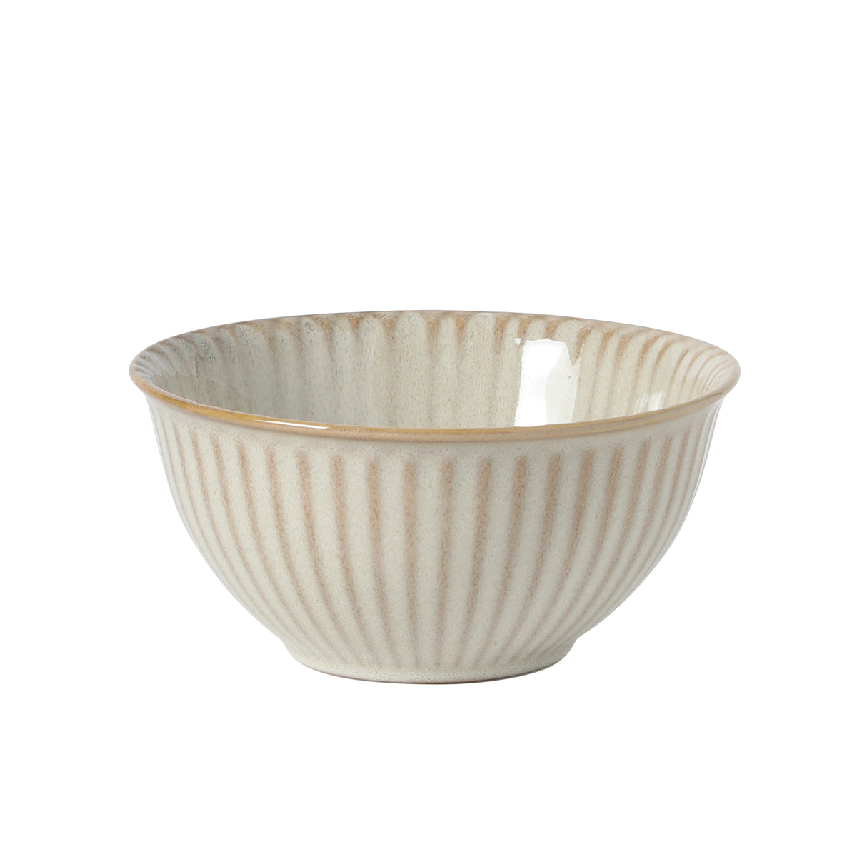 Gibson Elite Cereal Bowls Set of 4, 6-Inch Stoneware Soup Bowls, Reactive Glaze Ribbed Bowl Set