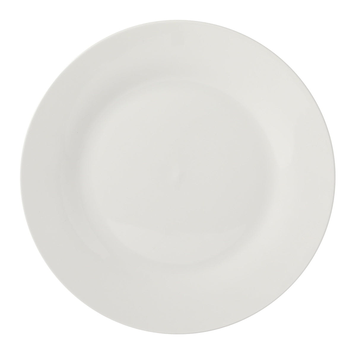 Gibson Home Great Essentials 6-Piece Dinner Plate Set, 10.5 Inch Fine Ceramic Round Plates, Microwave and Dishwasher Safe, White