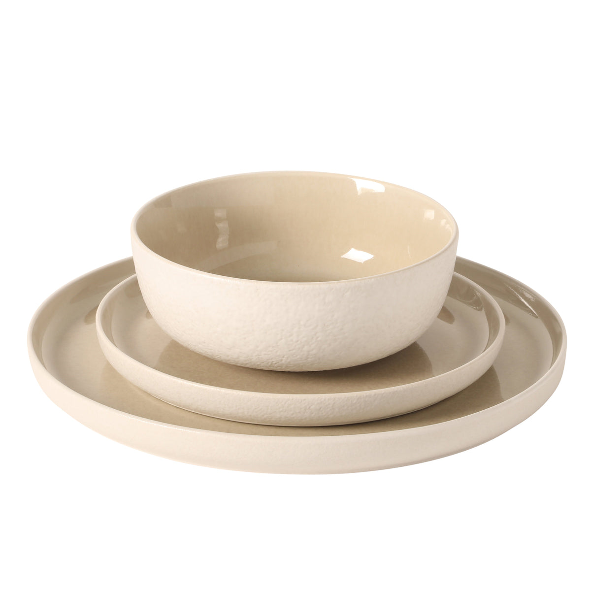 Gibson Elite Tahoe Sunset 12 Piece Stoneware Reactive Glaze (Service for 4) Ceramic Plates and Bowls Dinnerware Set