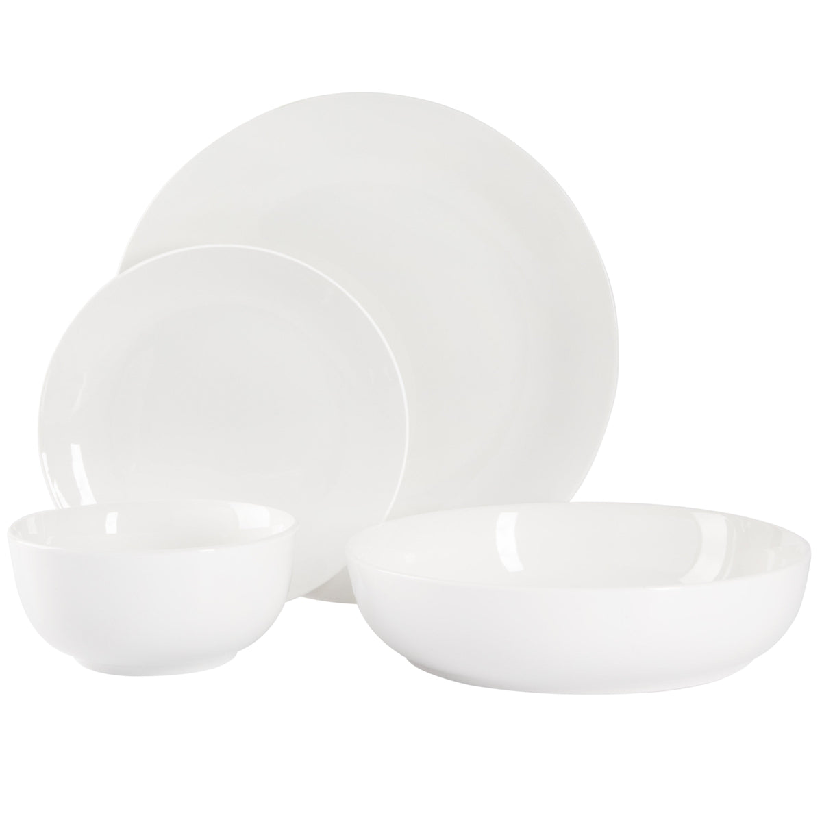 Gibson Home Gracious Dining 16-Piece Double Bowl Porcelain Dinnerware Set