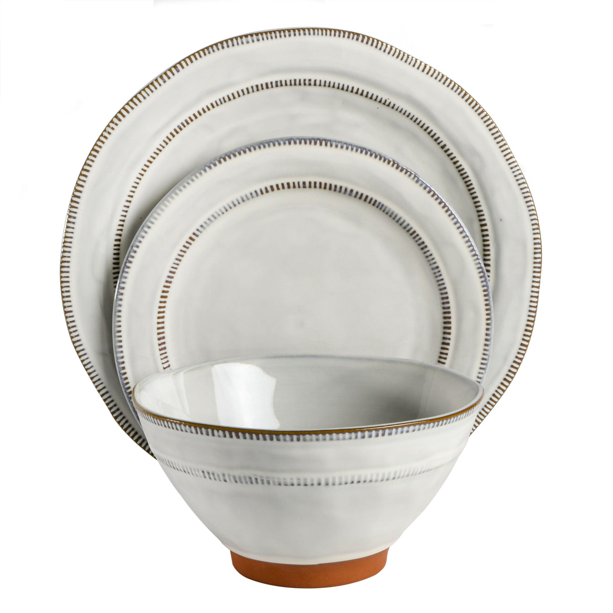 Gibson Elite Terranea 12-Piece Reactive Terracotta Dinnerware Set