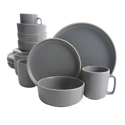 Gibson Home Zuma 16-Piece Round Matte Stoneware Dinnerware Set