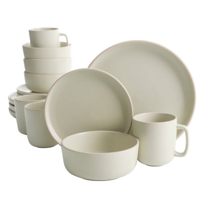 Gibson Home Zuma 16-Piece Round Matte Stoneware Dinnerware Set