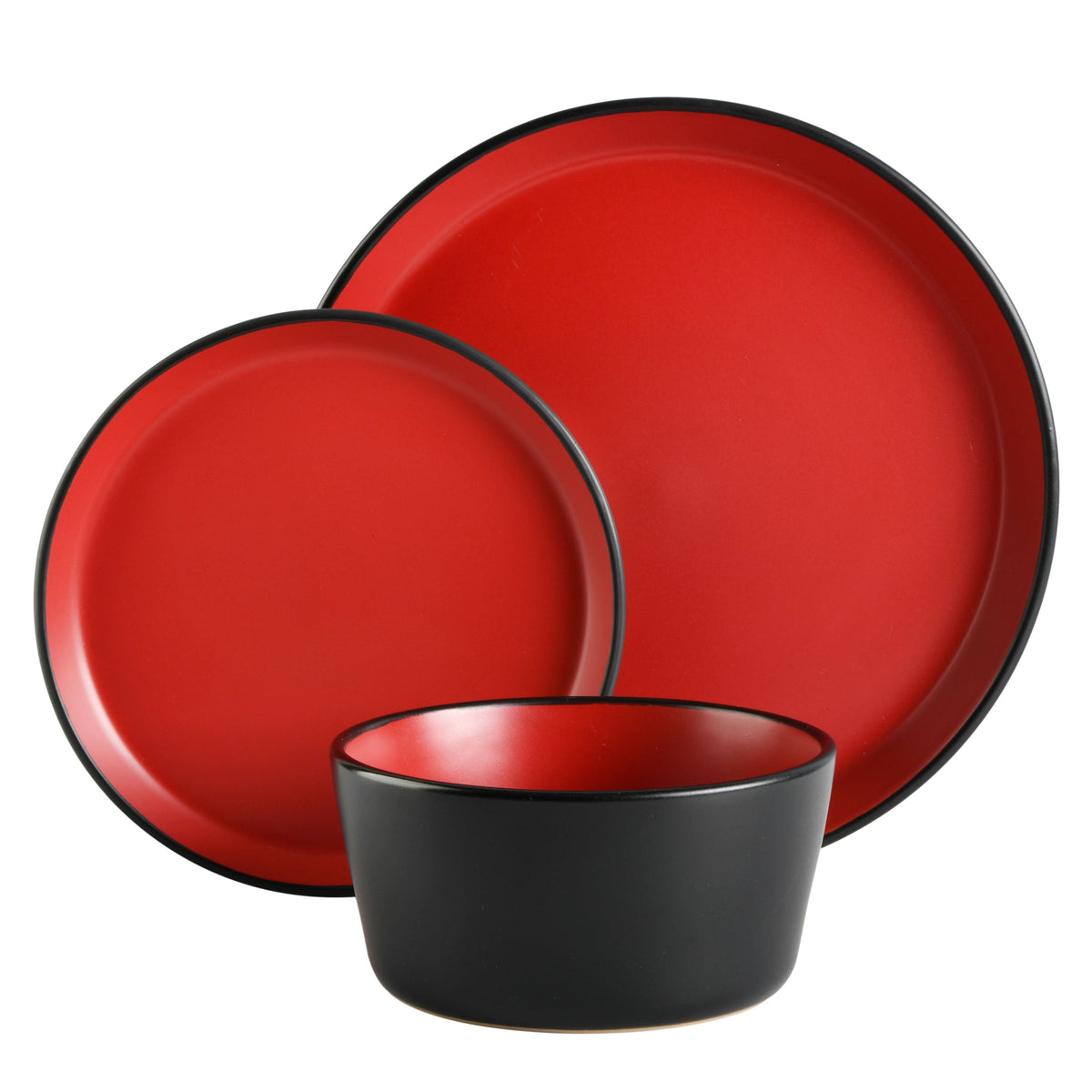 Gibson Home Sofia 12-Piece Coupe Matte Glaze Stoneware Dinnerware Set