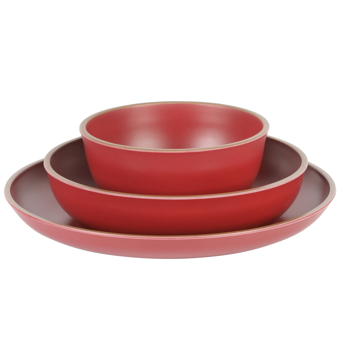 Gibson Home Rockabye 12-Piece Double Bowl Melamine Dinnerware Set