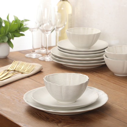 Gibson Elite Vista Rossio - Made In Portugal - 12 Piece Dinnerware Set for 4,  Ceramic Plates and Bowls Sets, Stoneware Dinner Plates and Bowls