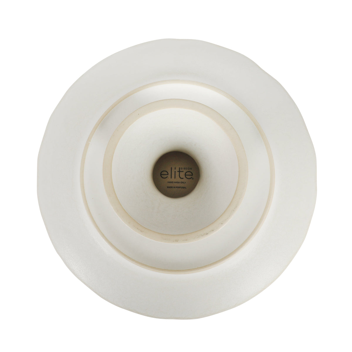 Gibson Elite Vista Rossio - Made in Portugal - 10.6 Inch White Ceramic Cake Stand, Pedestal Dessert Stand with Scalloped Rim, Cupcake Stand
