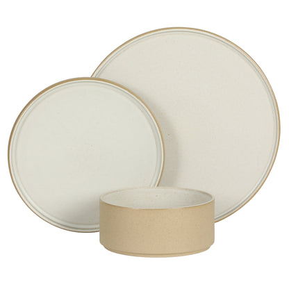 Gibson Elite Villa Amadora - Made in Portugal - 12 Piece Dinnerware Set for 4, Stoneware Plates and Bowls Sets,Dinner Plates, Salad Plates, Cereal Bowls