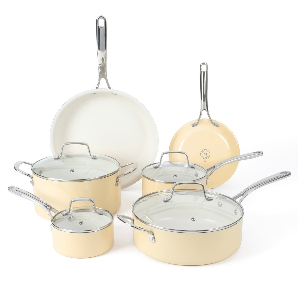 Martha Stewart Lockton 10-Piece Heavy Gauge Aluminum Cookware Set w/ Ceramic Non-Stick Interior
