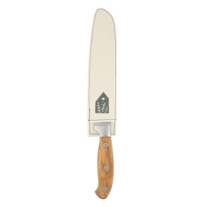 Bloomhouse 8 Inch German Steel Bread Knife w/ Olive Wood Forged Handle