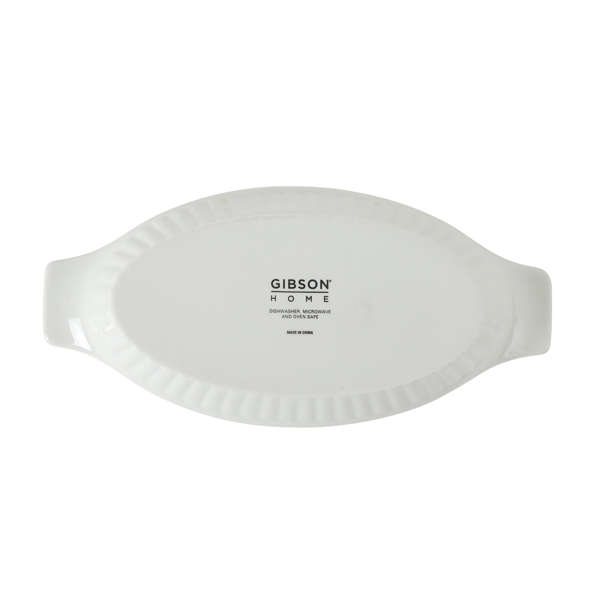 Gibson Home Gracious Dining Oval Au Gratin Baking Dishes, 4-Piece Set – 9 oz Oven Safe Banana Split Bowls, Ceramic Small Casserole Dishes with Handles, Microwave & Dishwasher Safe Mini Bakeware, White