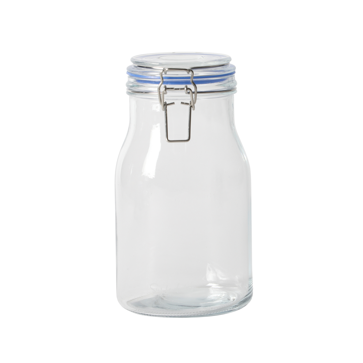 Sur La Table Lyon Court 4-Piece Glass Canister Set with Airtight Trigger Clamp Lids, Clear – 71 oz, 54 oz, 37 oz & 22.5 oz Sizes, Rubber Gasket Seal, Dishwasher Safe Food Storage Jars
