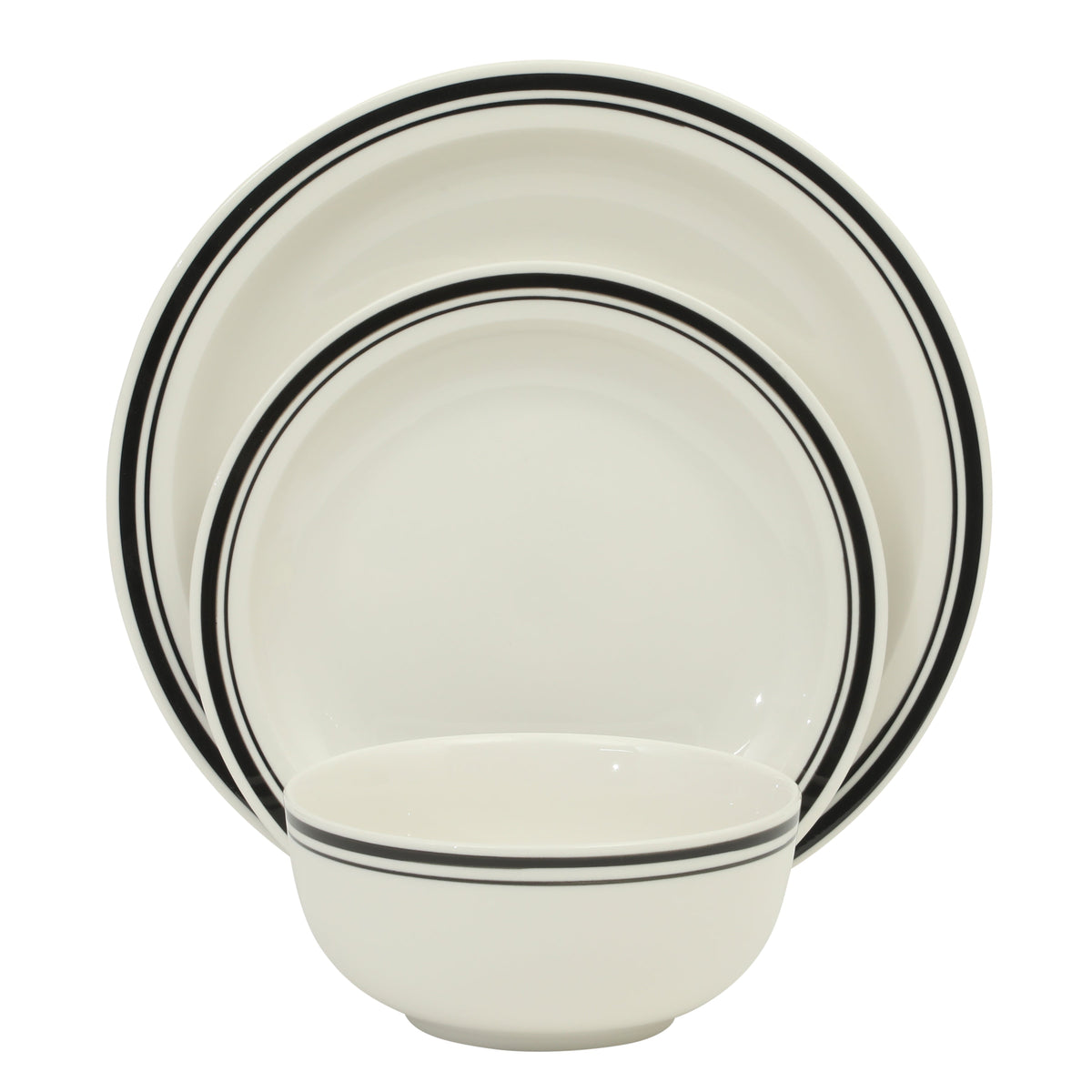 Gibson Home Hometown Diner 12-Piece Porcelain Dinnerware Set, Round Plates and Bowls Set for 4, Dishwasher Safe – Dinner Plate, Salad Plate & Cereal Bowl
