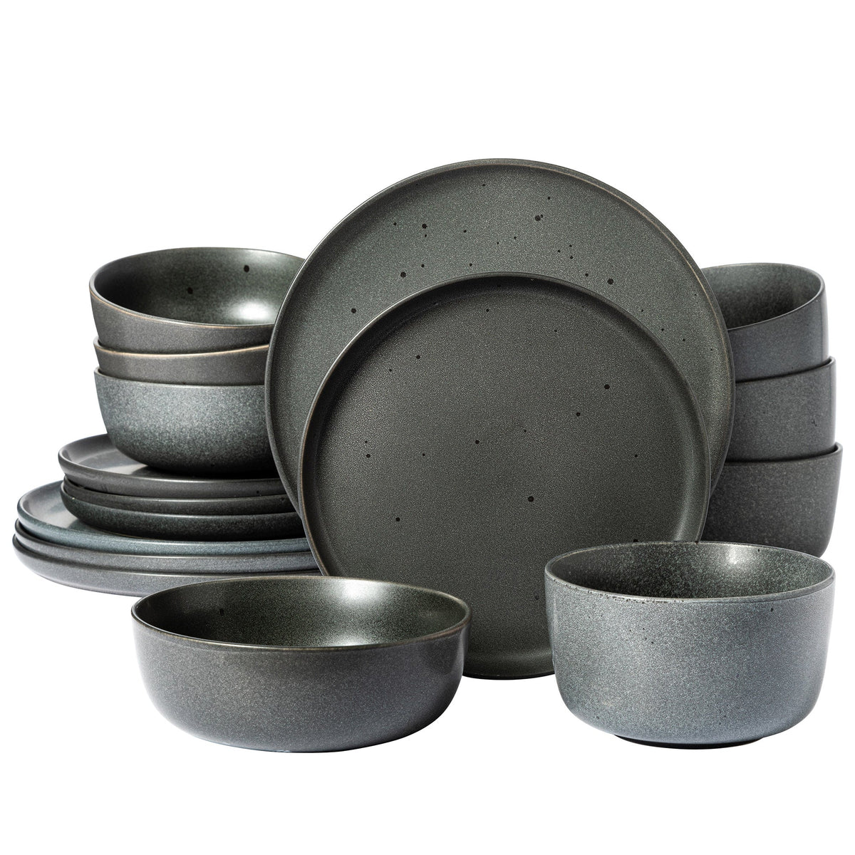 Gibson Elite James Street 16-Piece Reactive Stoneware Double Bowl Dinnerware Set
