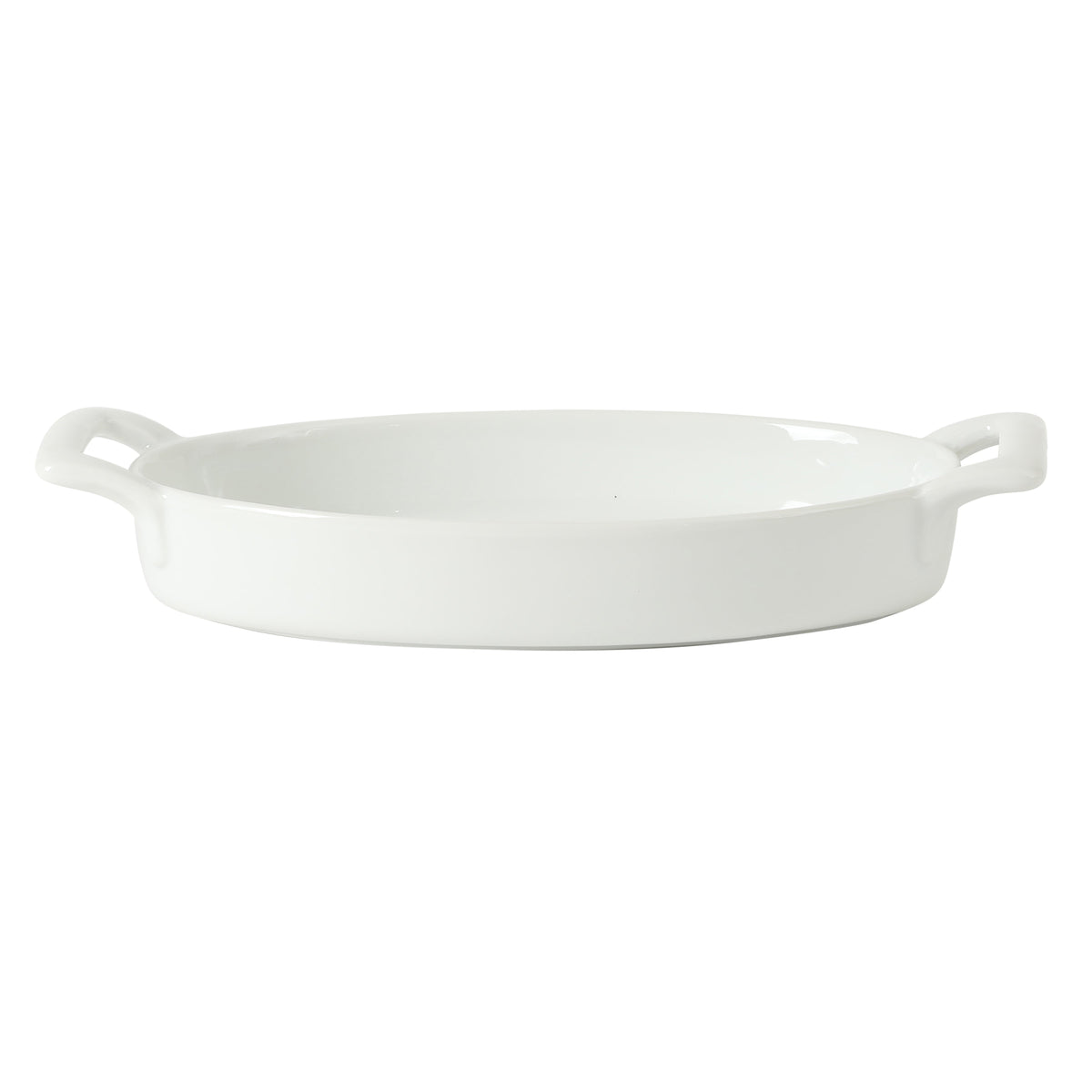 Gibson Home Gracious Dining Oval Au Gratin Baking Dishes, 4-Piece Set – 15 oz Oven Safe Ceramic Small Casserole Dishes with Handles, Microwave & Dishwasher Safe Mini Bakeware, White