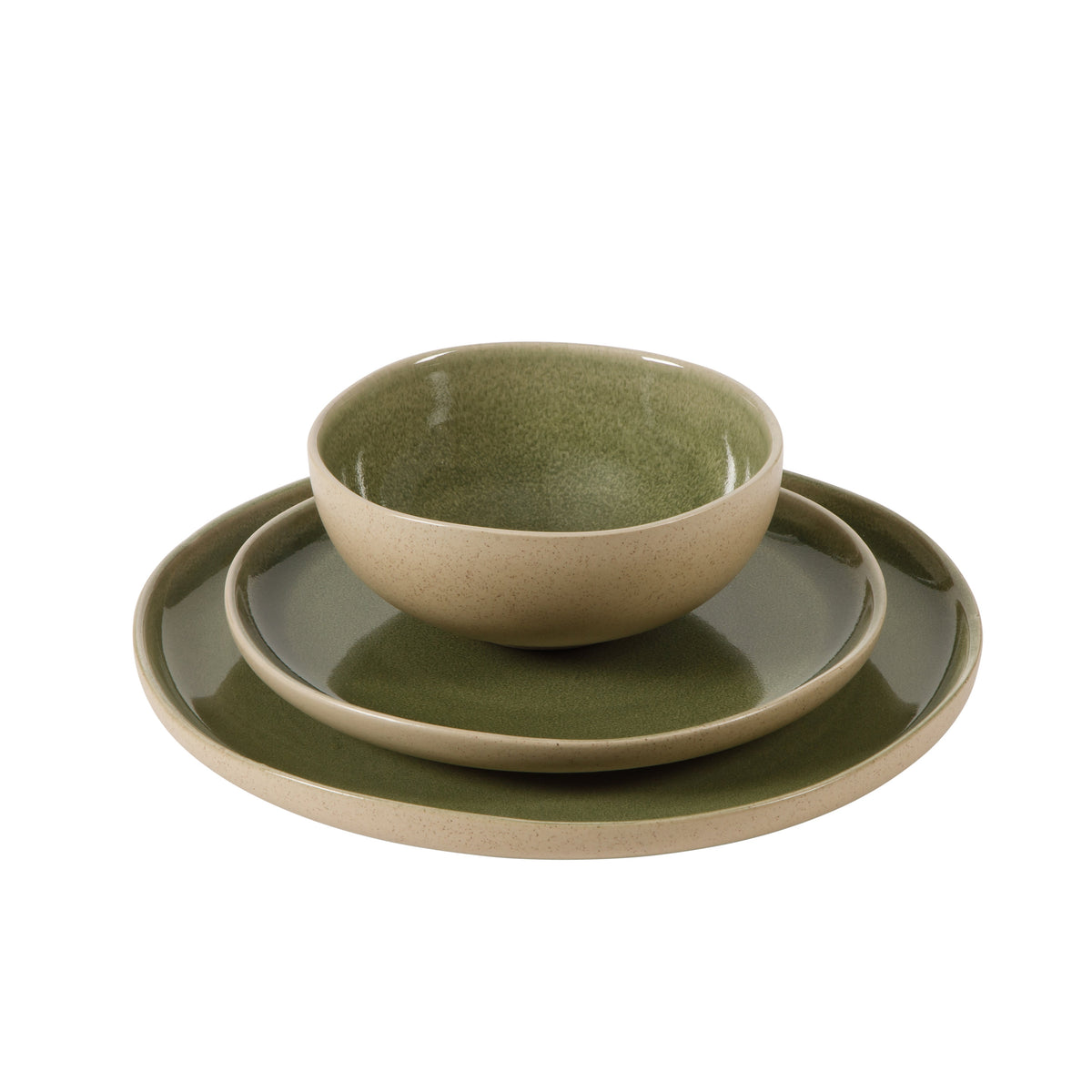 Gibson Elite Manila Bay 12-Piece Stoneware Dinnerware Set, Service for 4, Reactive Glaze Modern Artisan Plates, Bowls & Mugs, Round Design