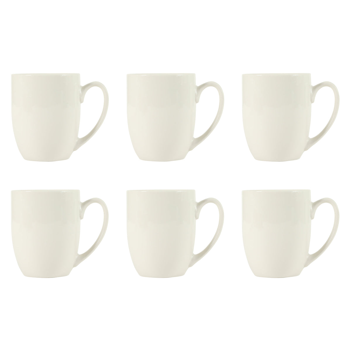 Gibson Home Great Essentials 16 Ounce Porcelain Coffee Mugs - Set of 6 - Cups for Latte, Hot Tea, Cappuccino, Mocha, Espresso, Cocoa