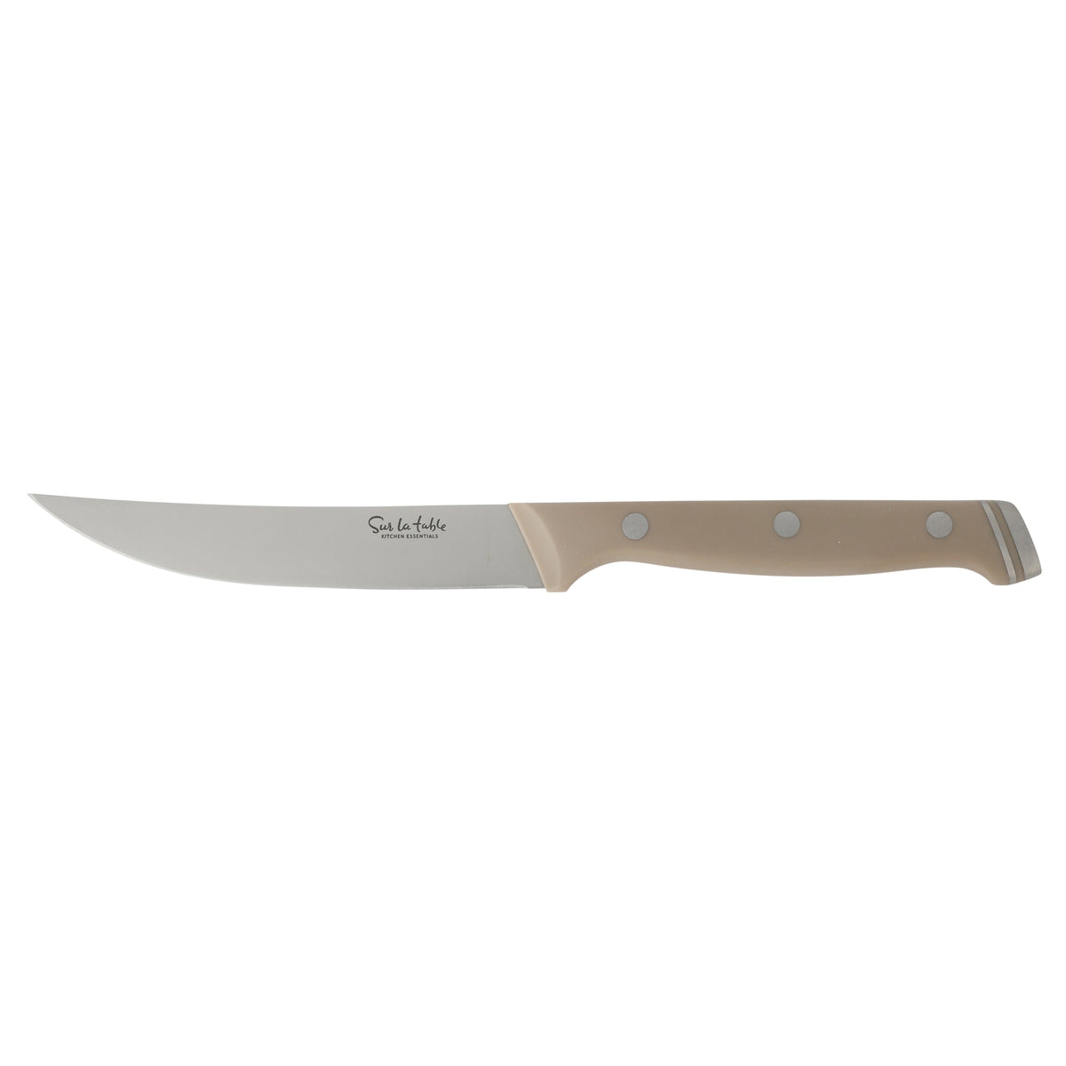 Sur La Table Kitchen Essentials 14 Piece Cutlery Set, German Steel Forged Knives, Beech Wood Block, Chef, Santoku, Bread, Steak Knives, Shears & Sharpener - Blue