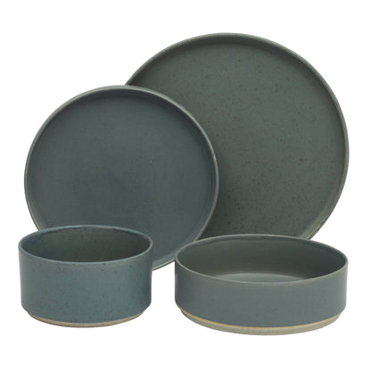 Gibson Elite Tatum Premium Porcelain Matte Reactive Glaze 16 Piece (Service for 4)  Plates and Bowls Stackable Dishes Ceramic Dinnerware Set