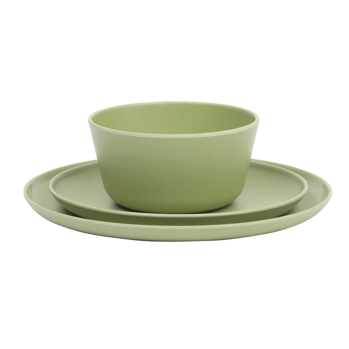 Gibson Home Fairhope 12 Piece Melamine Dinnerware Set - Matte Green