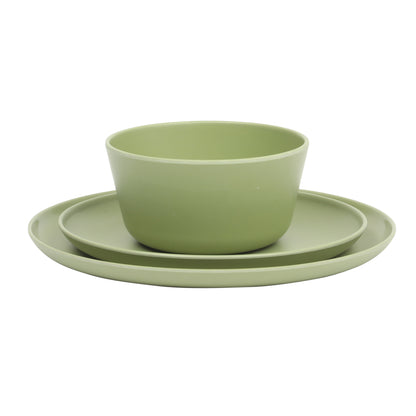 Gibson Home Fairhope 12 Piece Melamine Dinnerware Set - Matte Green