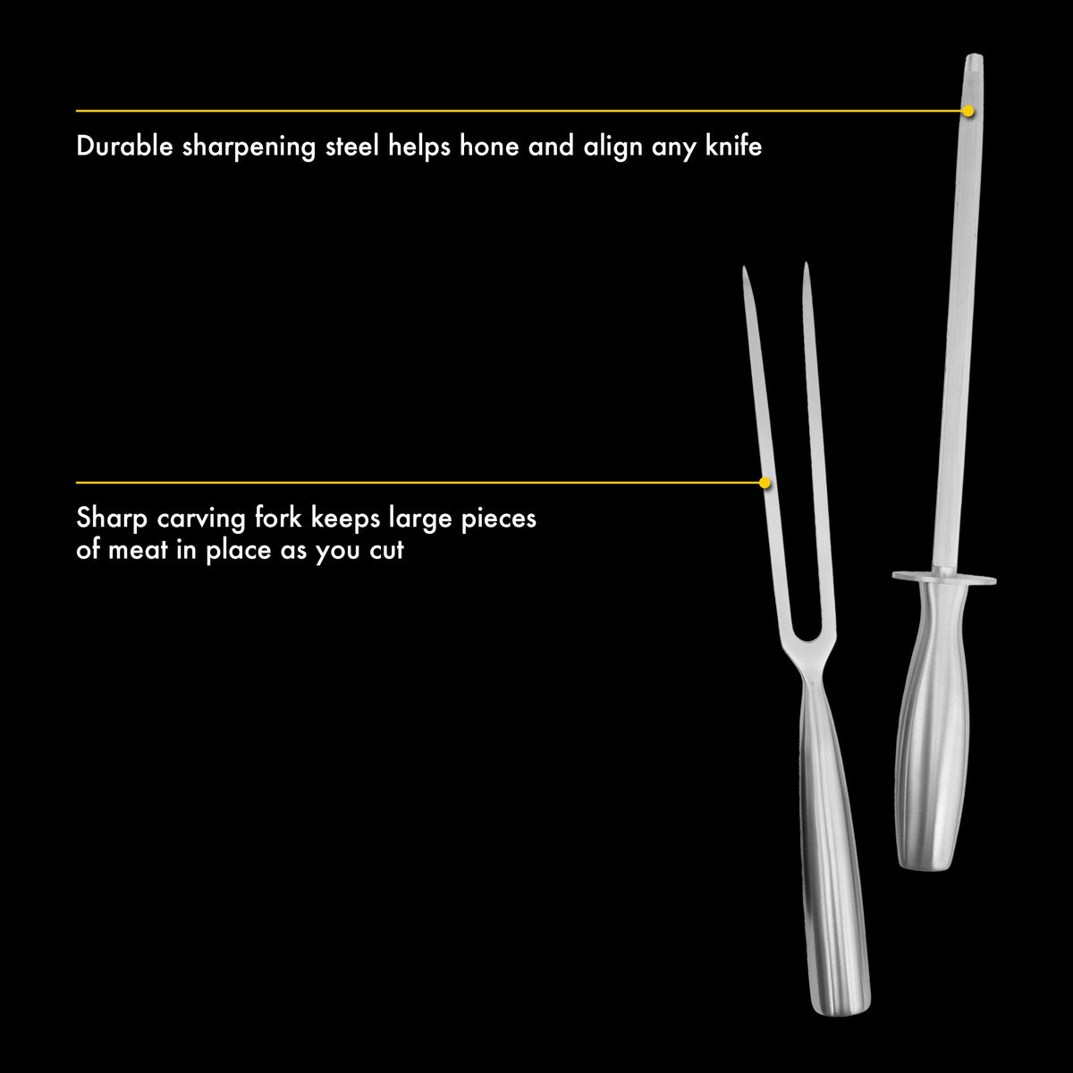 Babish High-Carbon 1.4116 German Steel 15 Piece Full Tang Forged Cutlery Kitchen Knife Block Set - Stainless Steel