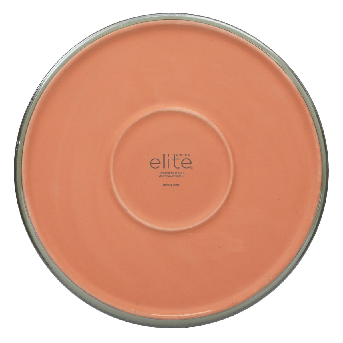 Gibson Elite Townscape 12 Piece (Service for 4) Plates and Bowls Reactive Glaze Embossed Round Dishes Terracotta Dinnerware Set
