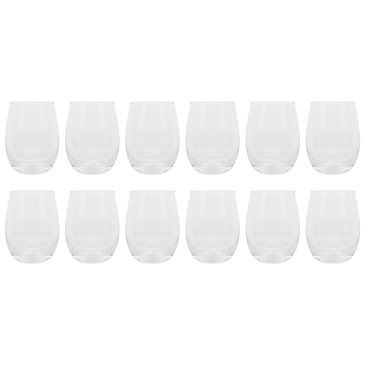 Gibson Home Bellini Glass 12 Piece All Purpose Stemless Red, White, Water, Beverage Glasses/Tumbler - Set of 12