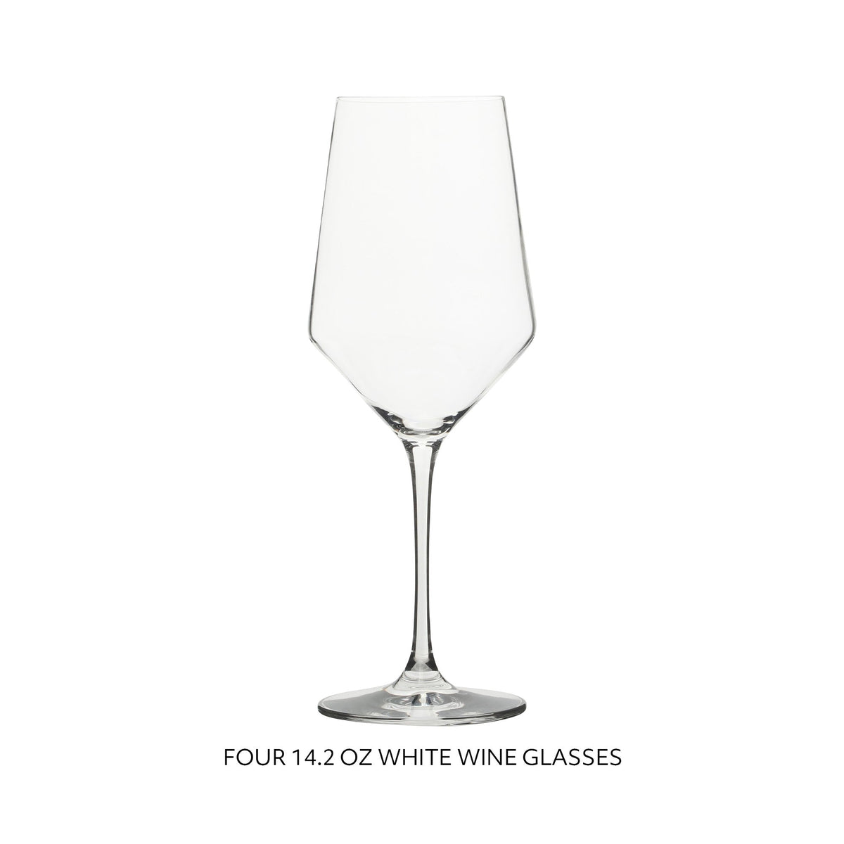 Sur La Table Kitchen Essentials Crystal Clear 14 OZ 4 Pack All Purpose White Wine Glass With Modern Curve Silhouette