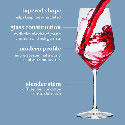 Sur La Table Kitchen Essentials Crystal Clear 18 OZ 4 Pack All Purpose White Wine Glass With Modern Curve Silhouette