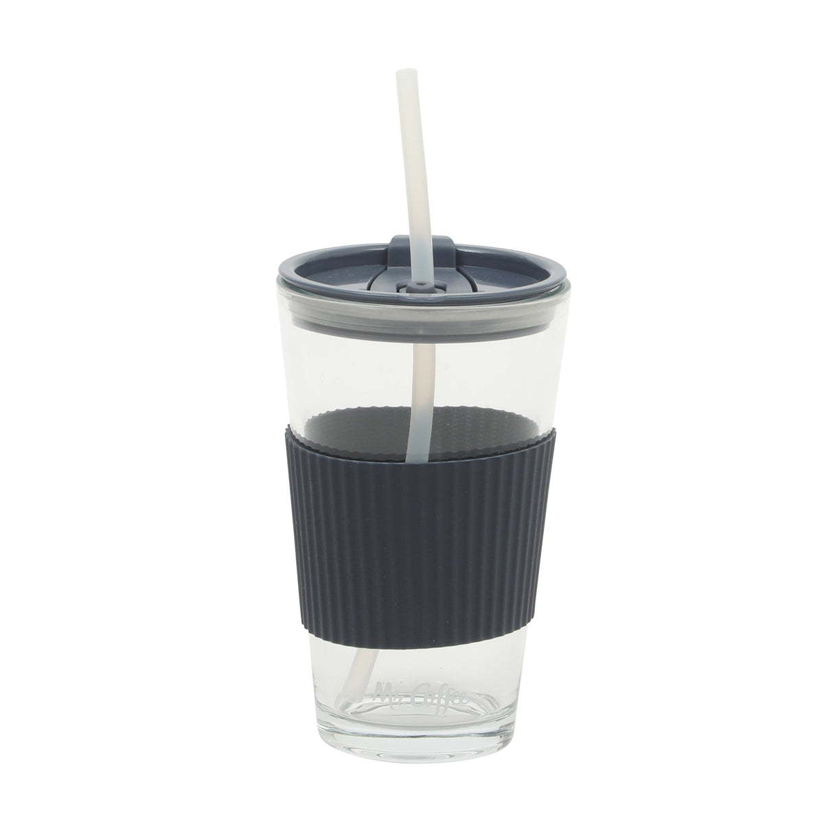 Mr. Coffee Sip Savvy 4-Pack 15oz Glass Tumblers with Lids and Straws – Reusable Iced Coffee Cups – Dishwasher Safe – To-Go Drinkware Water Glasses