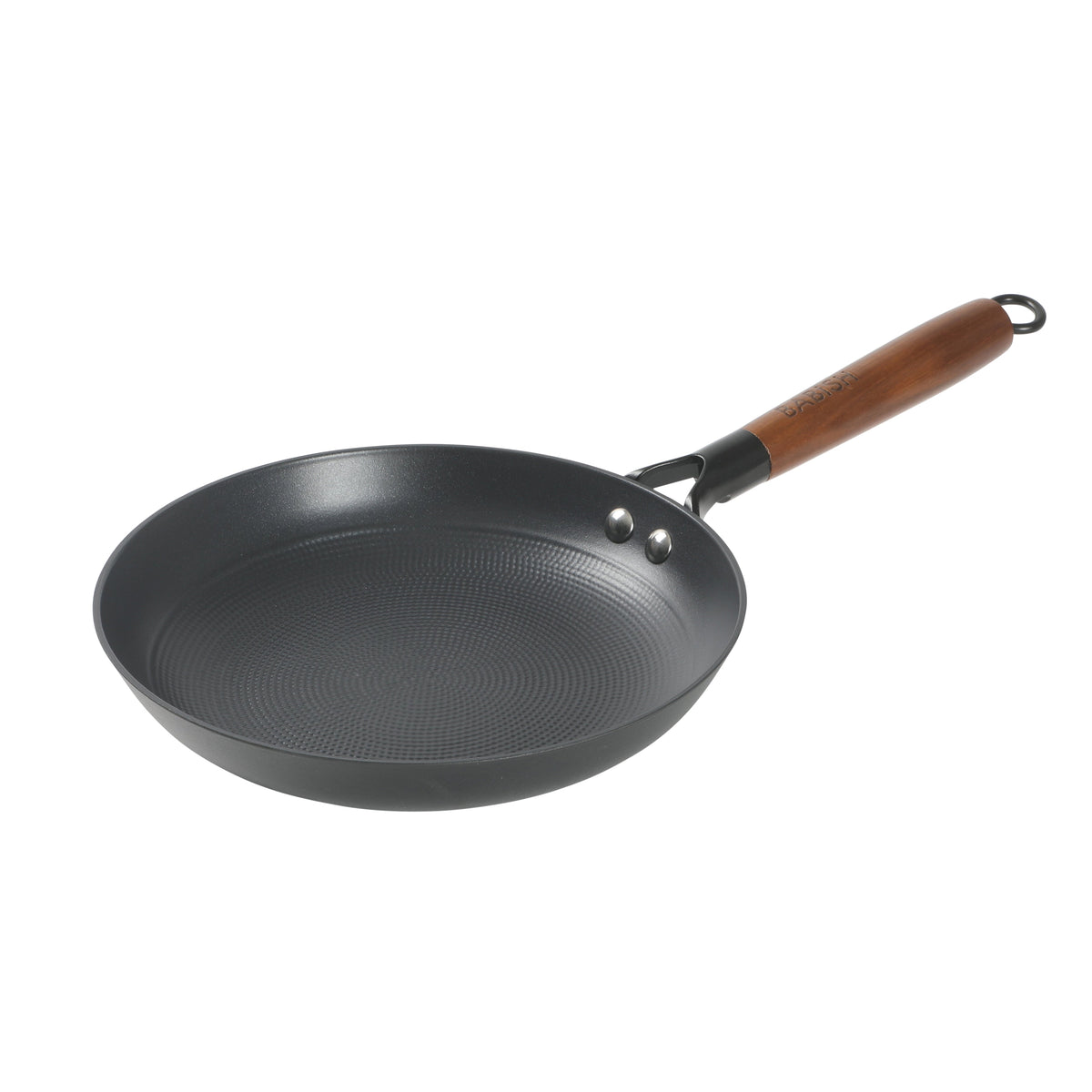 Babish 9.5 Inch/11 Inch Cast Iron Skillet with Wooden Handle, Pre-Seasoned Nonstick Pan with Honeycomb Cooking Surface, Induction Oven Safe Skillet