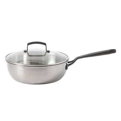 Babish 10-Piece Professional Tri-Ply Non-Toxic Pots and Pans Cookware Set – Durable, Even Heat Distribution