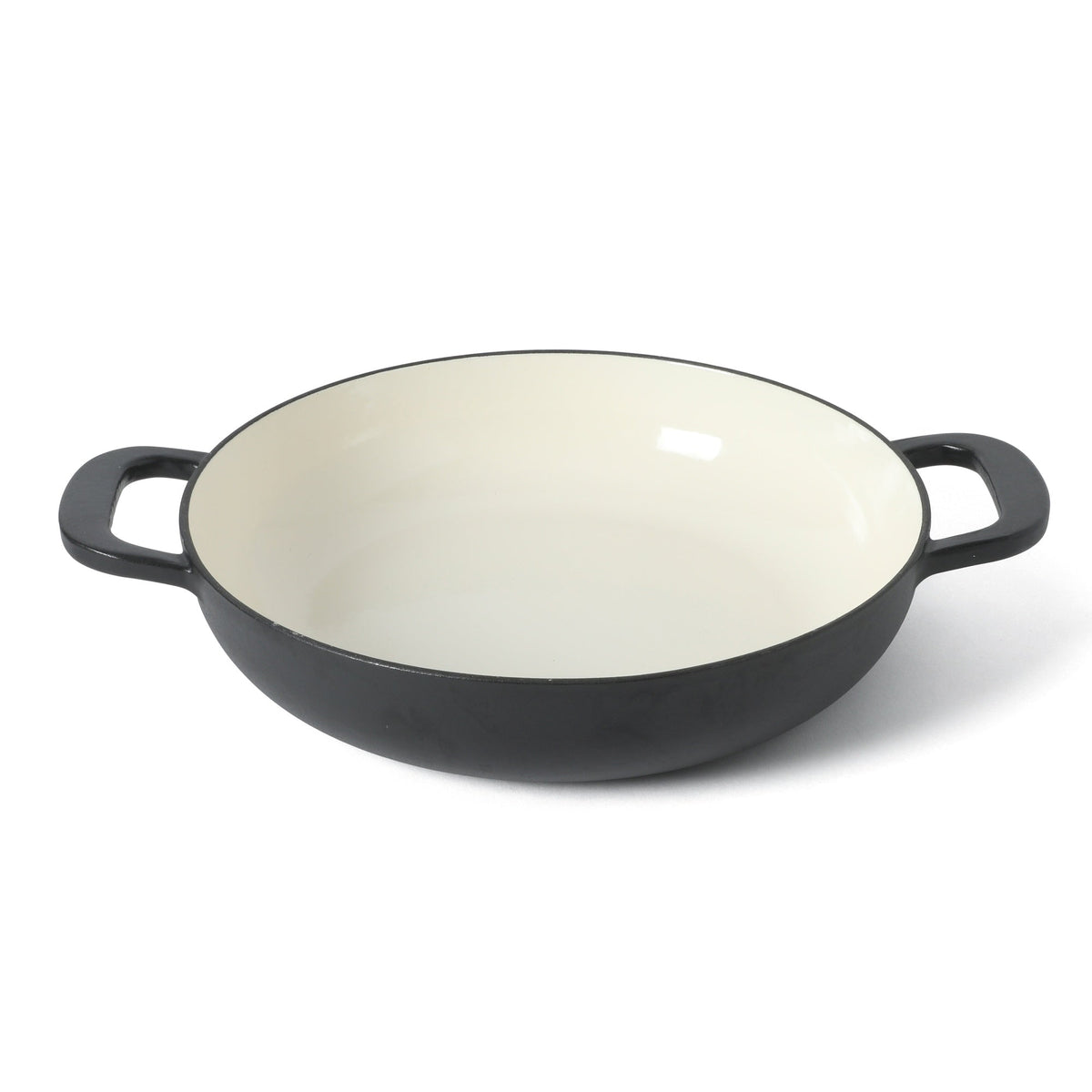 Martha Stewart Gatwick Enameled Cast Iron Braiser with Lid, 3.5-Quart Braiser Pan for Stovetop & Oven, Cast Iron Braising Pan with Gold Knob