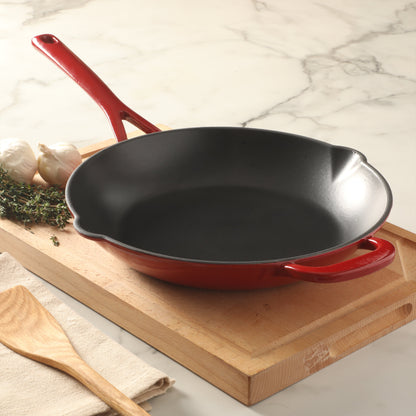 Martha Stewart Gatwick 12” Enameled Cast Iron Skillet, PFAS-Free, Rust Resistant, Oven Safe