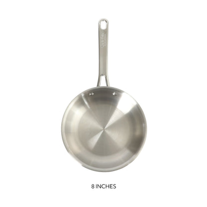 Sur La Table Kitchen Essentials Chef's Deck Stainless Steel Frying Pan – Induction Ready Skillet with Tri-Ply  Base, Polished Finish & Hollow Stay-Cool Handle