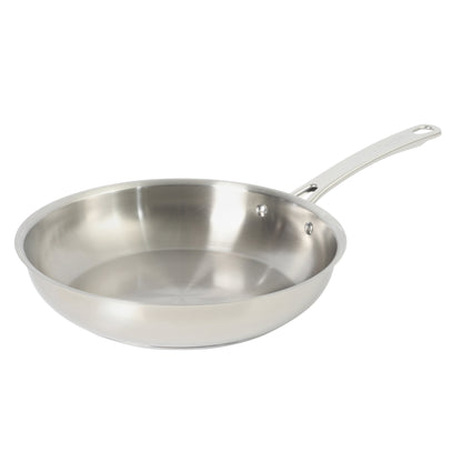 Sur La Table Kitchen Essentials Chef's Deck Stainless Steel Frying Pan – Induction Ready Skillet with Tri-Ply  Base, Polished Finish & Hollow Stay-Cool Handle