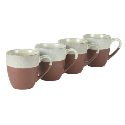 Gibson Elite William Crest 4 Piece Coffee Mug Set, 15oz Stoneware Cups, Reactive Glaze Finish, Round Large Coffee Mugs, Microwave & Dishwasher Safe