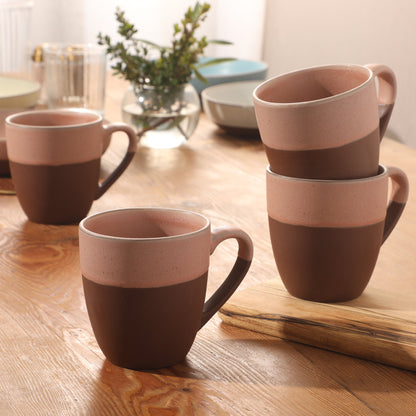Gibson Elite William Crest 4 Piece Coffee Mug Set, 15oz Stoneware Cups, Reactive Glaze Finish, Round Large Coffee Mugs, Microwave & Dishwasher Safe