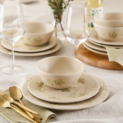 Bloomhouse - 2 Time Oprah's Favorite Things - Made in Portugal Hand Painted Dinnerware Set - Porto Petals 12 Piece (Service for 4) Floral Plates and Bowls Set
