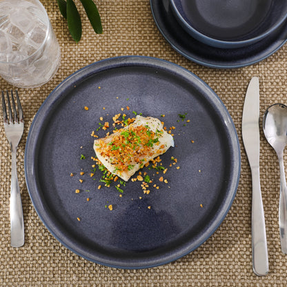 Gibson Elite Tahoe Sunset 12 Piece Stoneware Reactive Glaze (Service for 4) Ceramic Plates and Bowls Dinnerware Set