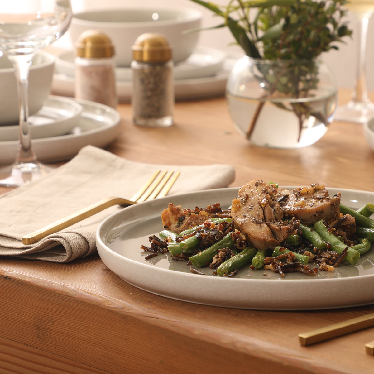 Gibson Elite Tahoe Sunset 12 Piece Stoneware Reactive Glaze (Service for 4) Ceramic Plates and Bowls Dinnerware Set