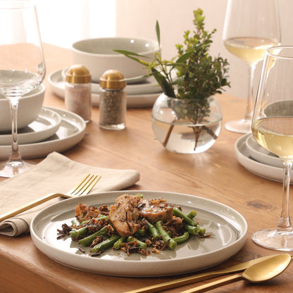 Gibson Elite Tahoe Sunset 12 Piece Stoneware Reactive Glaze (Service for 4) Ceramic Plates and Bowls Dinnerware Set