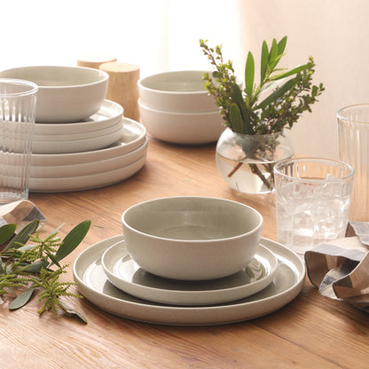 Gibson Elite Tahoe Sunset 12 Piece Stoneware Reactive Glaze (Service for 4) Ceramic Plates and Bowls Dinnerware Set