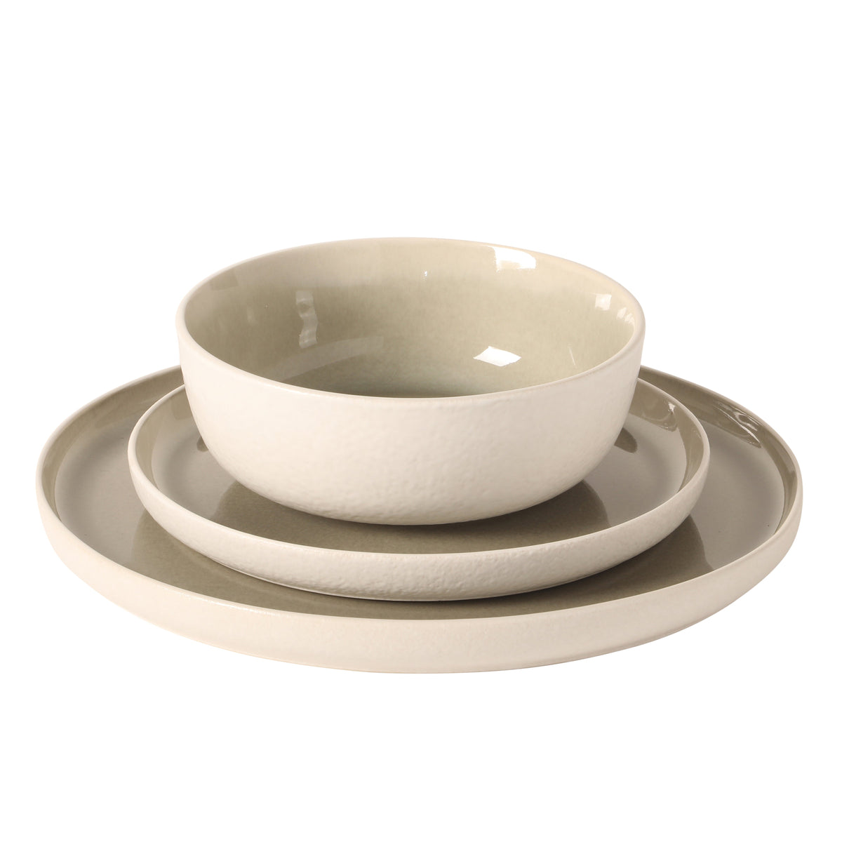Gibson Elite Tahoe Sunset 12 Piece Stoneware Reactive Glaze (Service for 4) Ceramic Plates and Bowls Dinnerware Set